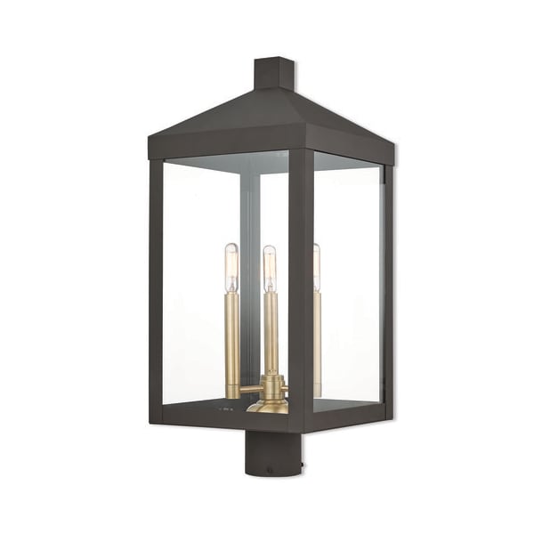 Livex Lighting Nyack 3 Light Bronze Outdoor Post Top Lantern 20586-07 - main